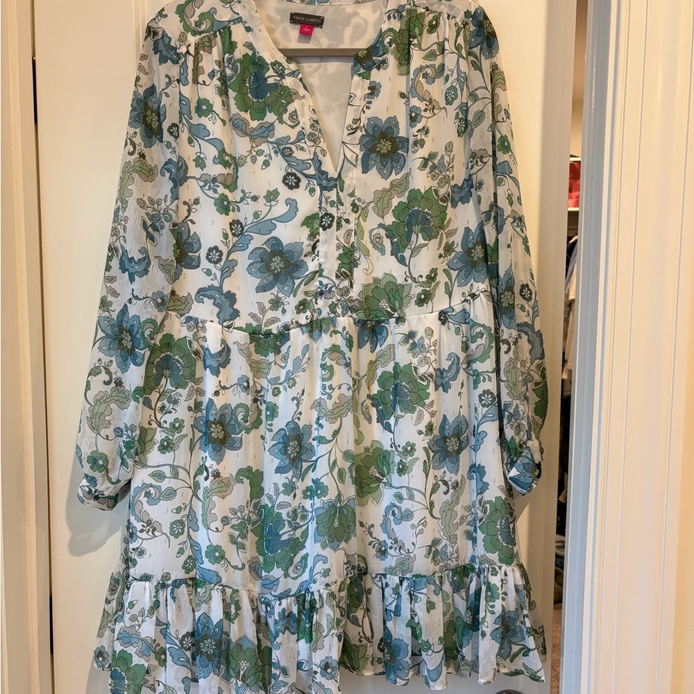 Vince Camuto Green and Blue Floral Dress